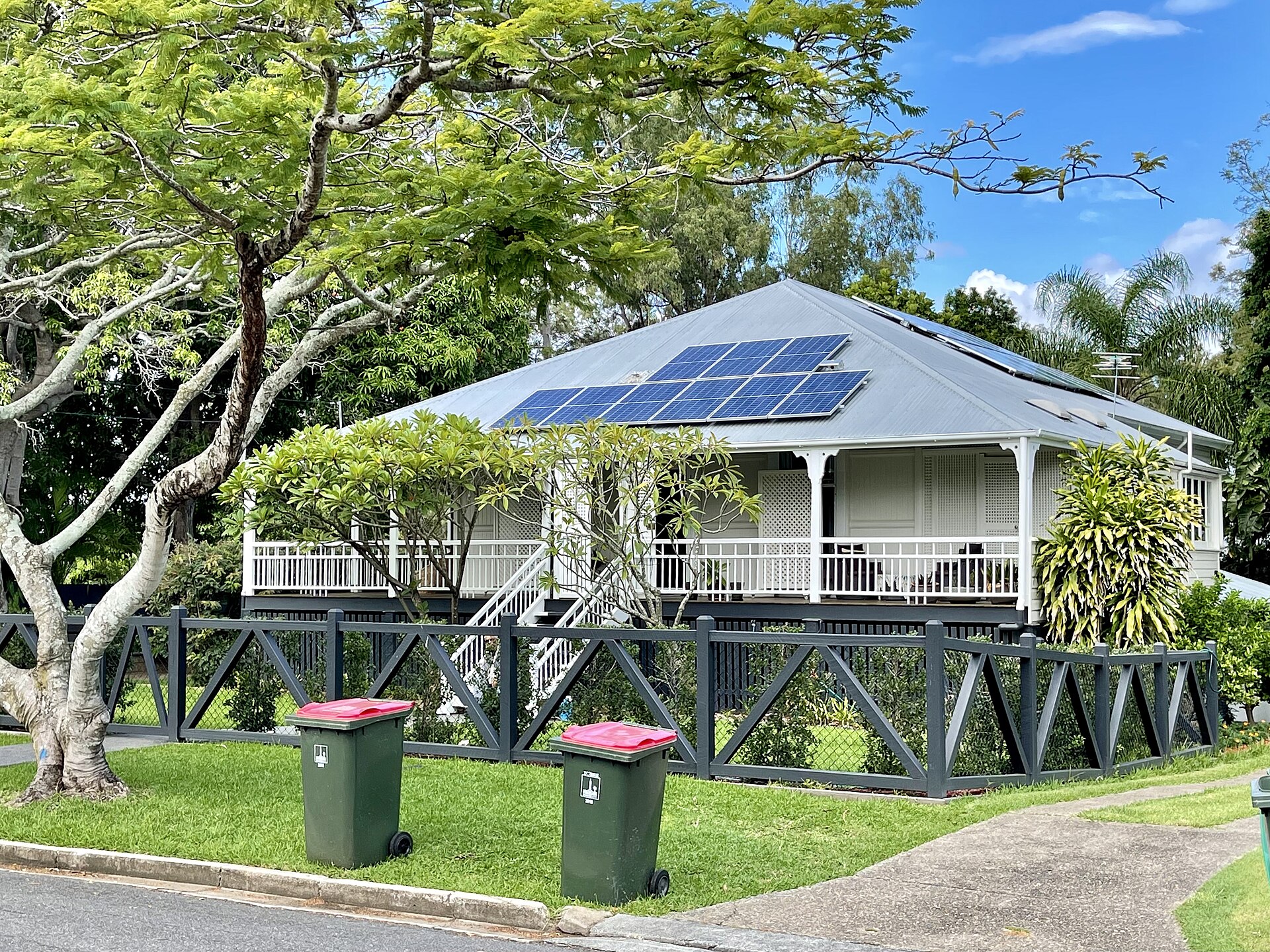 Weatherboard houses along a street in Corinda, Brisbane.