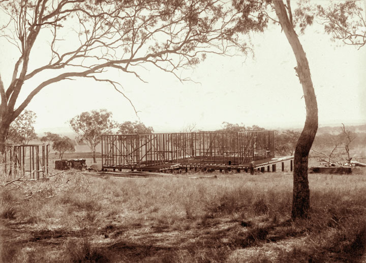 Historic timber house framing on a Queensland farm, 1898.